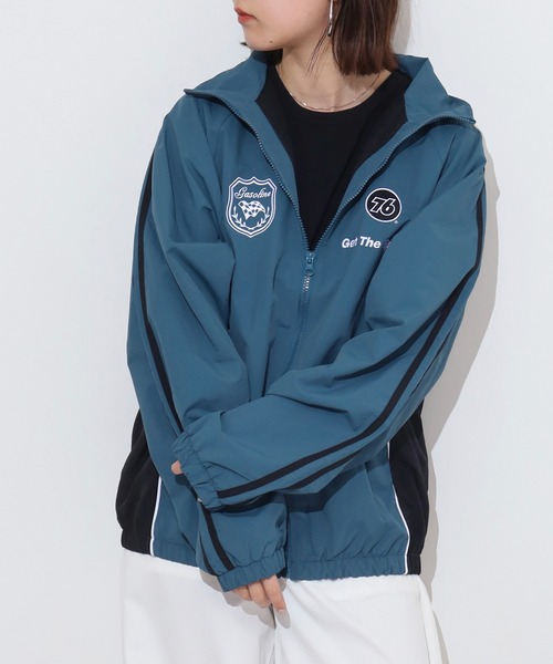 ナイロンジャケット 76Lubricants 裏メッシュ ナイロン切替ブルゾン