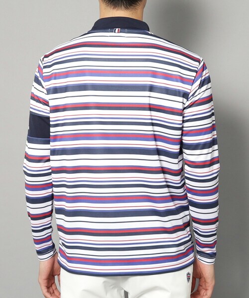 tシャツ 「新レーベル ADABAT NAVY」UVカット/吸水速乾 マルチボーダープルオーバー メンズ_12
