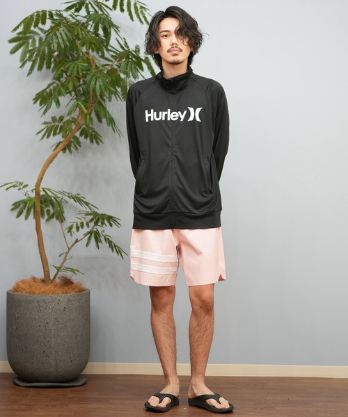 新品 【Hurley】ハーレー　ラッシュガード　フルジップ　長袖　ブラック Hurley（ハーレー） ラッシュガード 長袖ジップ UVケアラッシュガード