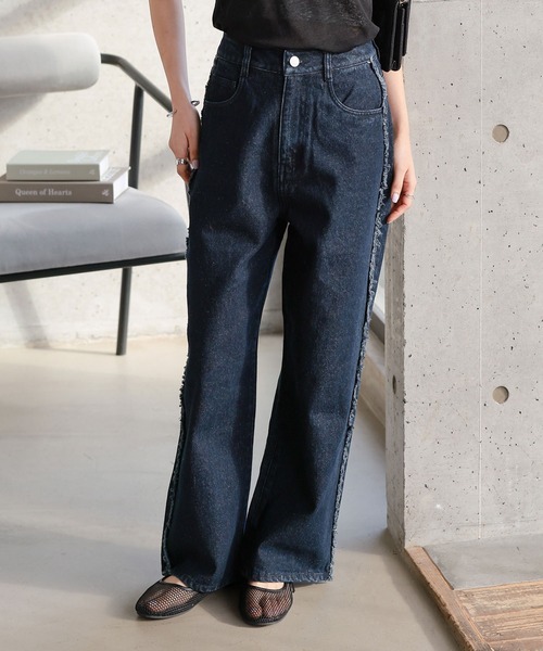 ワイドパンツ ジーンズ デニム デニムパンツ 「 低身長向けサイズ