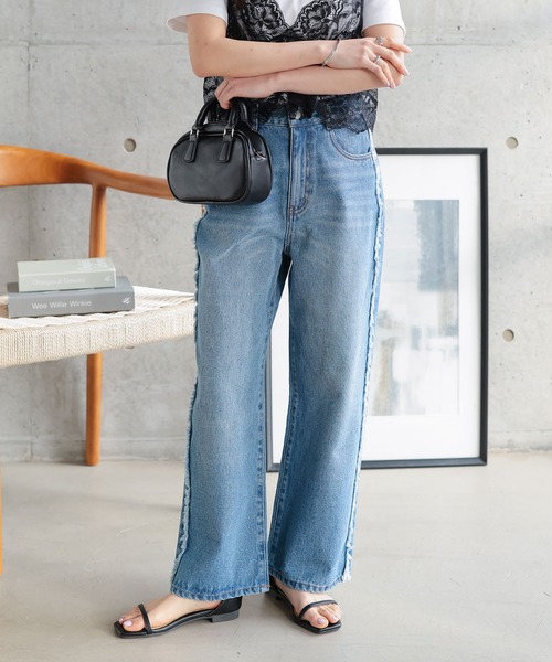 ワイドパンツ ジーンズ デニム デニムパンツ 「 低身長向けサイズ