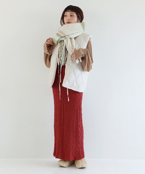 「Crisp」 マフラー FREE アイボリー レディース_画像2