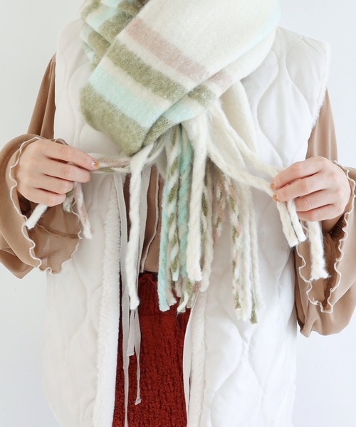 「Crisp」 マフラー FREE アイボリー レディース_画像6