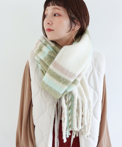 「Crisp」 マフラー FREE アイボリー レディース_画像7