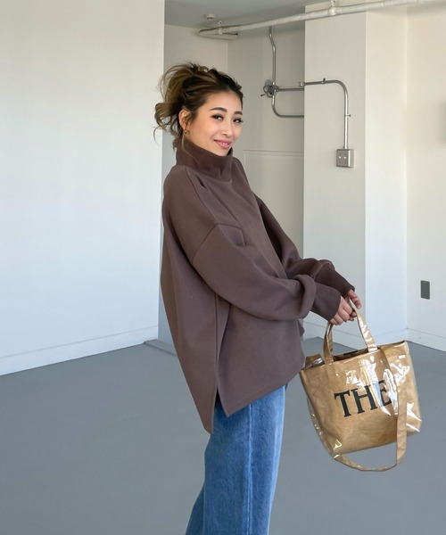 裏起毛 トップス CHERI since1985 トレーナー スウェット デイリーラウンド裏起毛