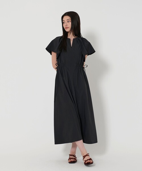 EMMEL REFINES バックリボンスリーブワンピース ネイビー EMMEL REFINES バックリボンスリーブワンピース ネイビー ワンピース