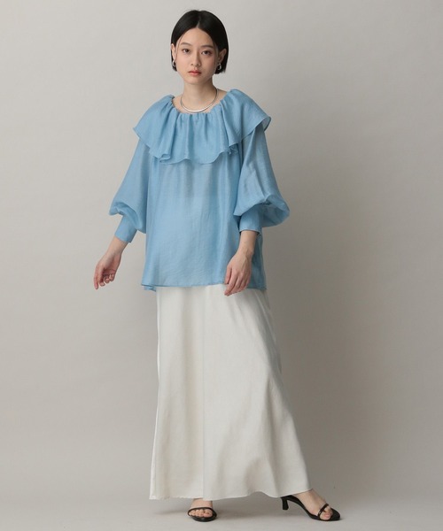 リネンのフリルブラウス HOUSE OF LOTUS｜リネンフリルブラウス | Rakuten Fashion(楽天