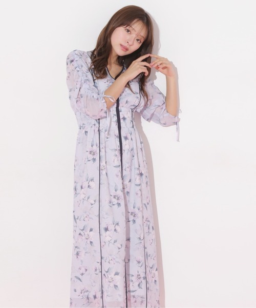 JILL by JILL STUARTフラワーロングワンピと他2点 JILL by JILL STUART｜フラワープリントバイカラーワンピース