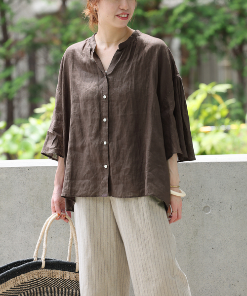 JOURNAL STANDARD No.66フレンチリネンシャツ JOURNAL STANDARD relume｜手洗い可 / No.66ストライプフレンチ