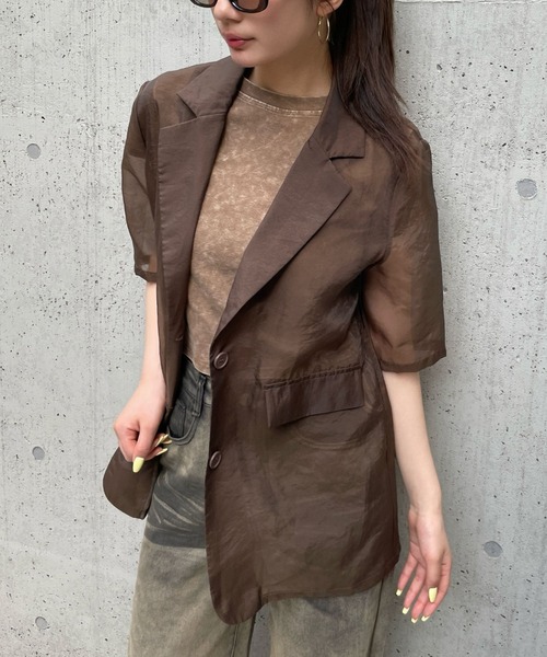 FOREVER21 ジャケット テーラードジャケット 「2025SS」シアー