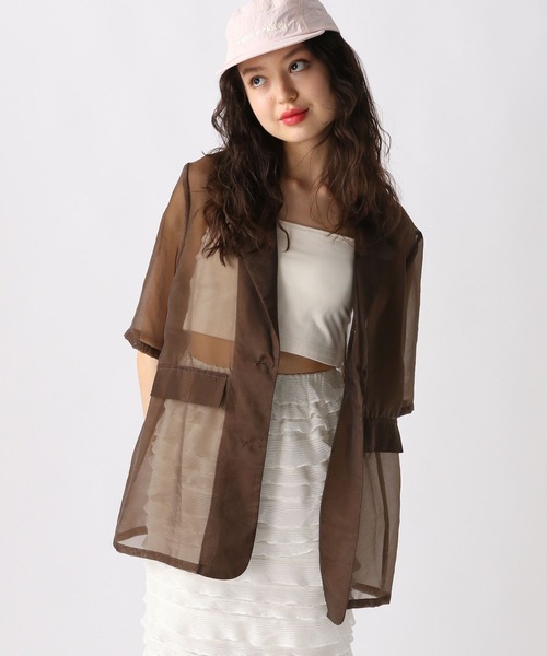 FOREVER21 ジャケット テーラードジャケット 「2025SS」シアー