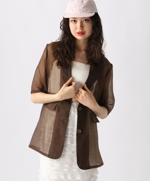 FOREVER21 ジャケット テーラードジャケット 「2025SS」シアー