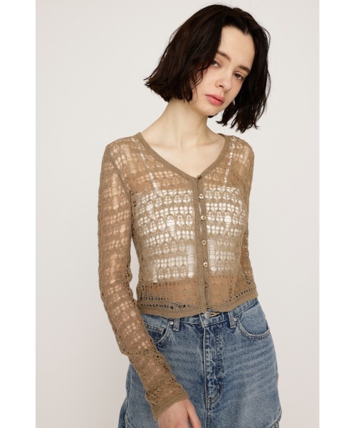 SLY カーディガン MESH KNIT CARDIGAN メッシュ ニット 春服