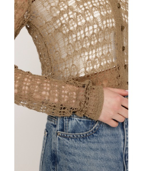 SLY カーディガン MESH KNIT CARDIGAN メッシュ ニット 春服