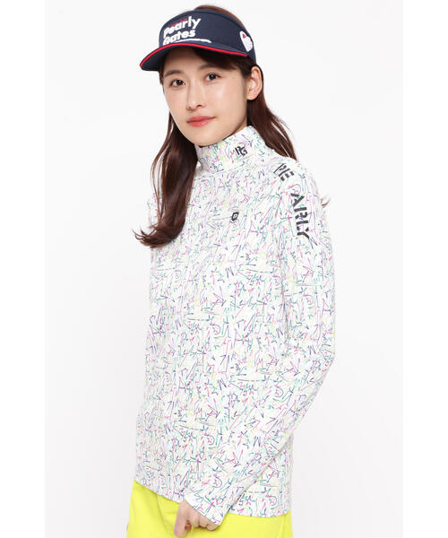 tシャツ 「PEARLY GATES」コットンモダールダンボールハイネックカットソー 「ギザ星柄」 レディース