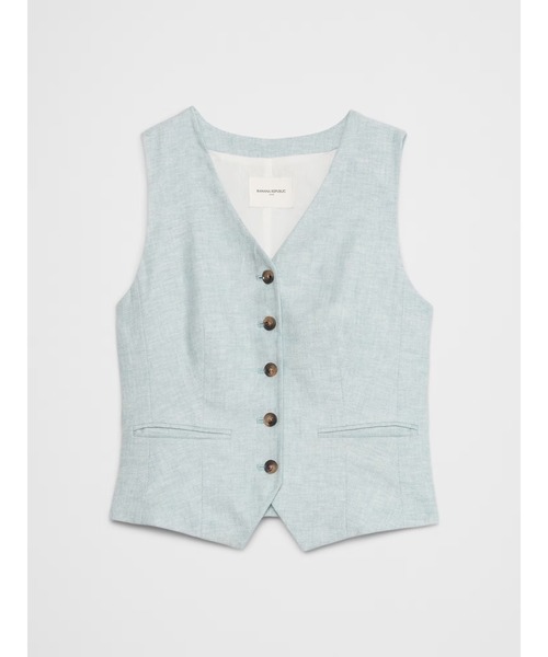 ベスト ジレ BANANA REPUBLIC FACTORY STORE　　リネンブレンド クラシックベスト レディース BANANA REPUBLIC ベスト ジレ FACTORY STORE リネンブレンド