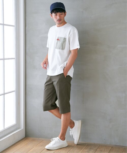 ikka パンツ 「親子コーデ」6.5分丈ドビーイージーハーフパンツ