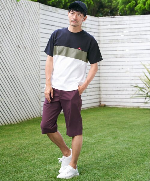 かにぱん ikka パンツ 「親子コーデ」6.5分丈ドビーイージーハーフパンツ