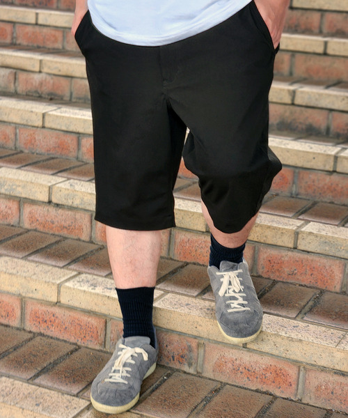 ikka パンツ 「親子コーデ」6.5分丈ドビーイージーハーフパンツ