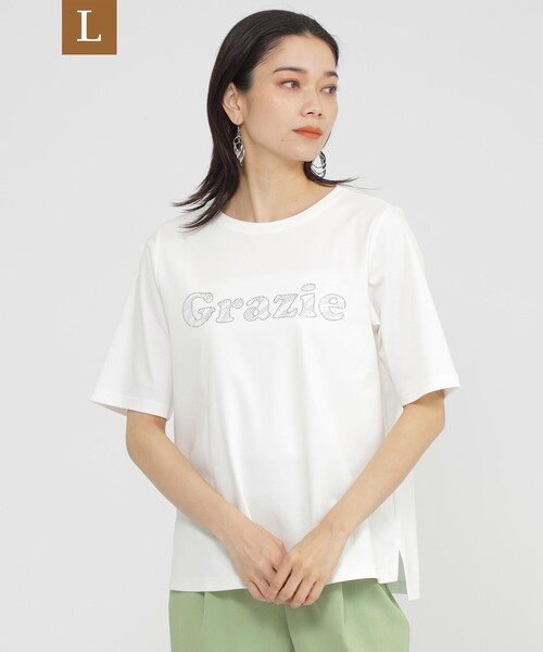 tシャツ 「L」「カタログ掲載品」「接触冷感」「ウォッシャブル」超冷感コットンスムースホットフィットロゴＴシャツ レディース