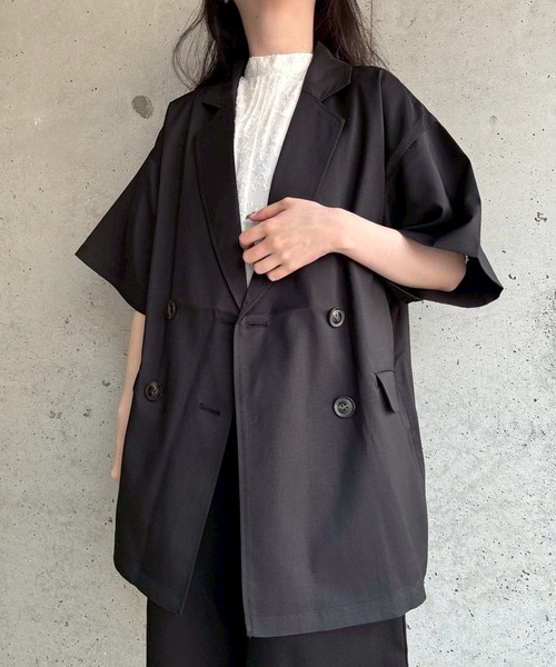 コート アウター エステルヘザー半袖ジャケット レディース : ZOZOTOWN