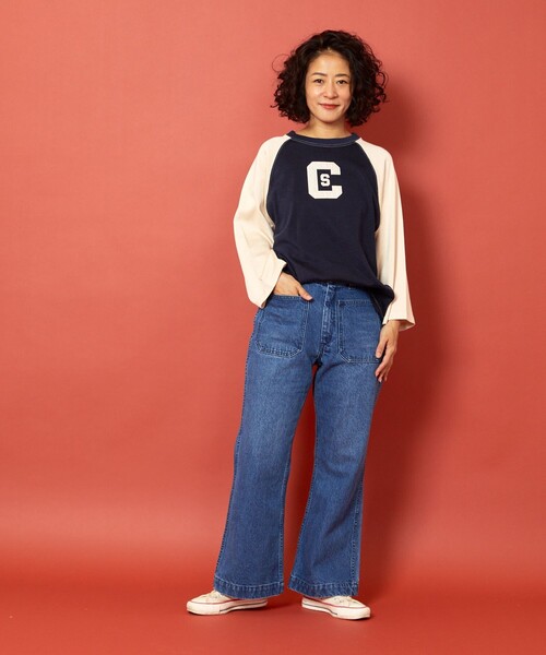 [Freada] обработка ботинки cut Denim брюки M sax голубой женский 