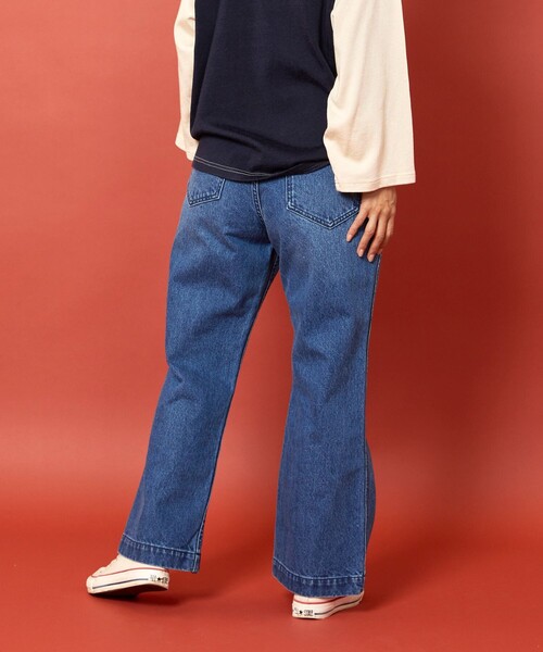 [Freada] обработка ботинки cut Denim брюки M sax голубой женский 