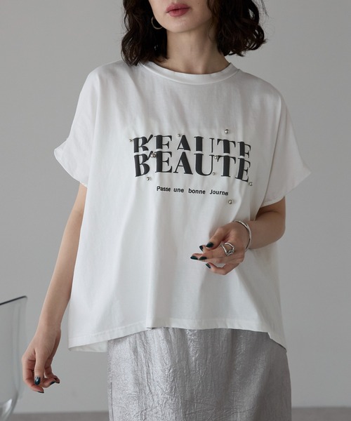 each alchemist tシャツ スタッズロゴ半袖Tシャツ レディース