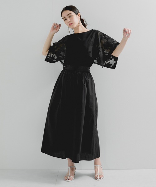 tシャツ 袖レースプルオーバー レディース LE CERCLE par rope' tシャツ 袖レースプルオーバー レディース