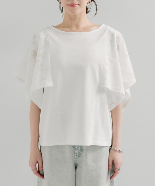 LE CERCLE par rope' tシャツ 袖レースプルオーバー レディース