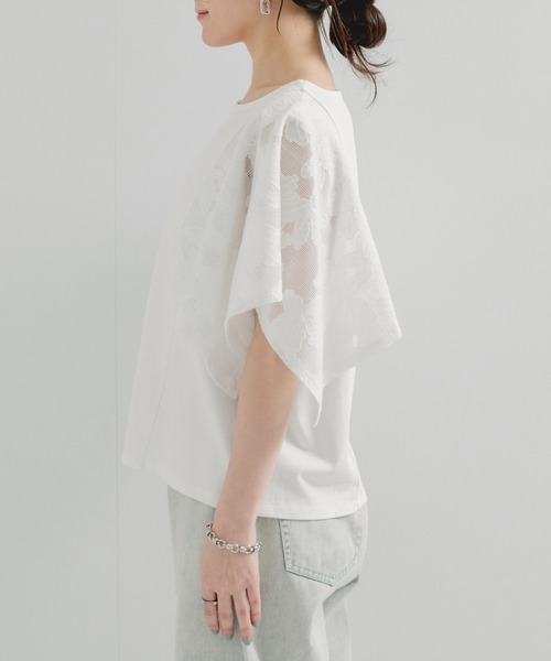 LE CERCLE par rope' tシャツ 袖レースプルオーバー レディース