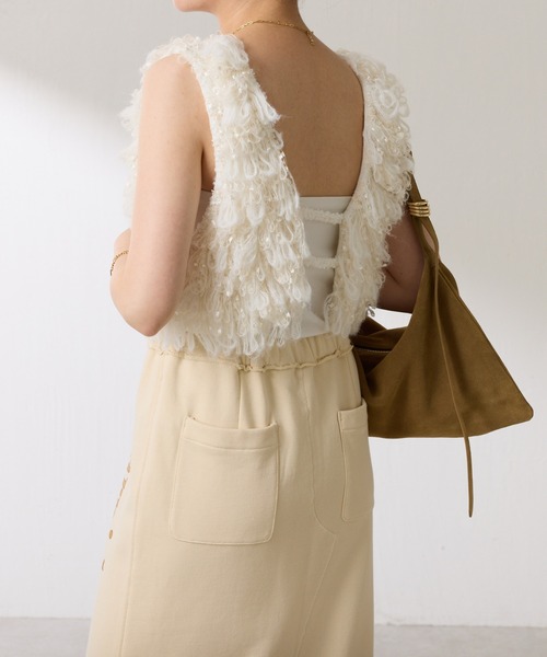 【新品】COLLAGE GALLARDAGALANTE　深Vアルパカタッチニット Vネックで着やせ/春まで使える】深Vアルパカタッチニット