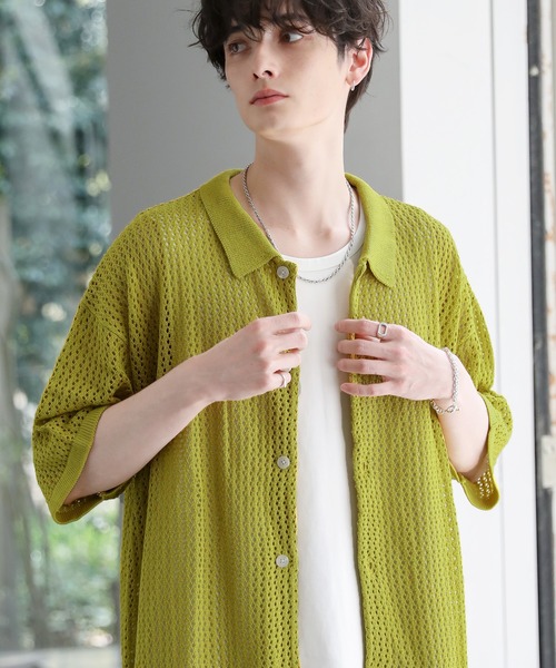 「ASTRONOMY」 ニットカーディガン M ライトグレー メンズ_画像6