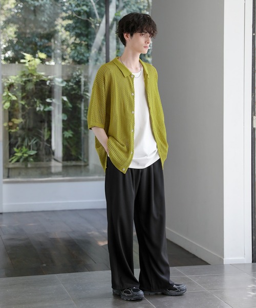 「ASTRONOMY」 ニットカーディガン M ライトグレー メンズ_画像9