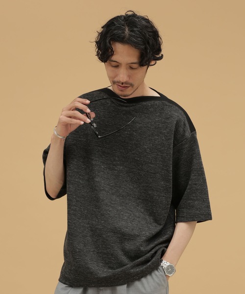 「NANO universe」 半袖Tシャツ L グレー メンズ