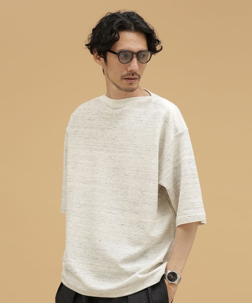 「NANO universe」 半袖Tシャツ L グレー メンズ