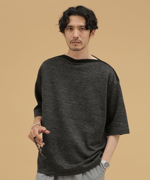 「NANO universe」 半袖Tシャツ L グレー メンズ