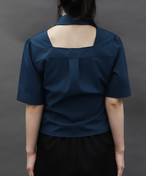 axes femme POETIQUE ブラウス シャツ クラゲ刺繍チョーカー襟ブラウス