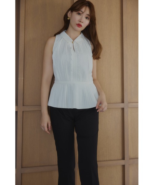 Her lip to ブラウス シャツ Manon Pleated Peplum Top レディース