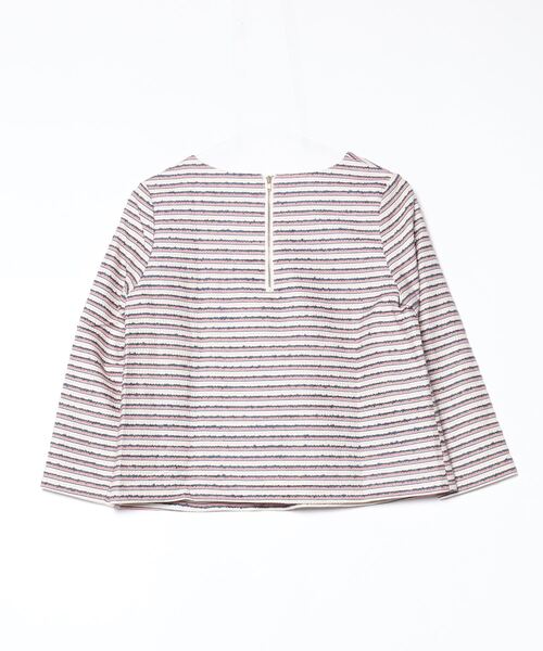 「BEAMS HEART」 ボーダー柄7分袖ブラウス - ベージュ レディース_画像2