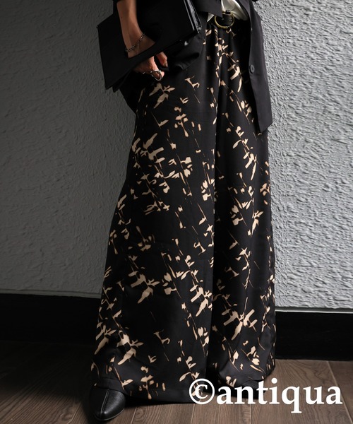 「antiqua」 「TREE CAFE」イージーパンツ P ブラック レディース_画像5