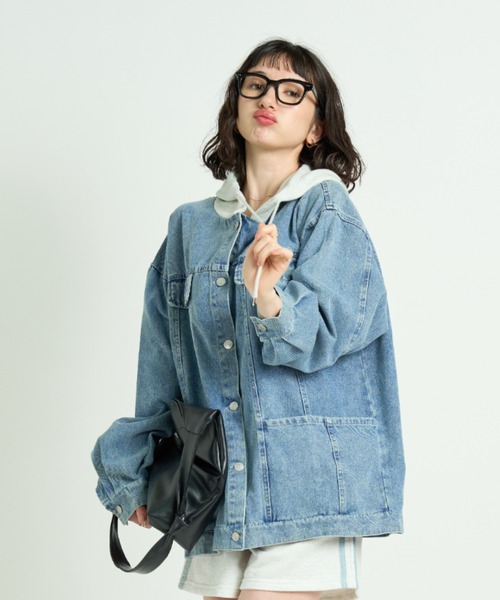 A.D.C.L. デニムジャケット gジャン フード付き オーバーサイズ ビック A.D.C.L. デニムジャケット gジャン フード付き オーバーサイズ ビック