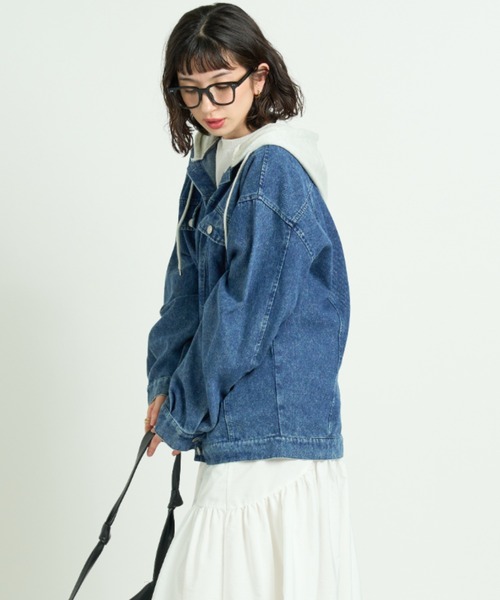 A.D.C.L. デニムジャケット gジャン フード付き オーバーサイズ ビック