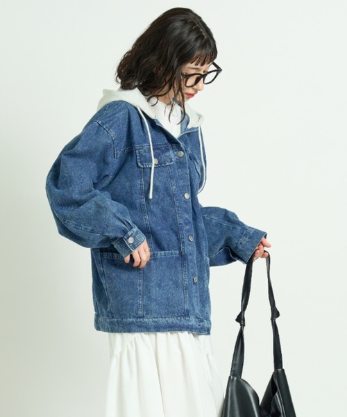 A.D.C.L. デニムジャケット gジャン フード付き オーバーサイズ ビック