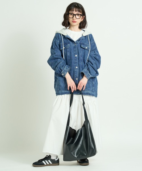A.D.C.L. デニムジャケット gジャン フード付き オーバーサイズ ビック