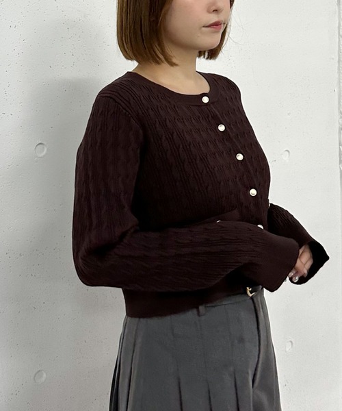 AD2010 archive ファーラインカーディガン ニット セーター archives（アルシーヴ）の「Wzipフェザーニットカーディガン