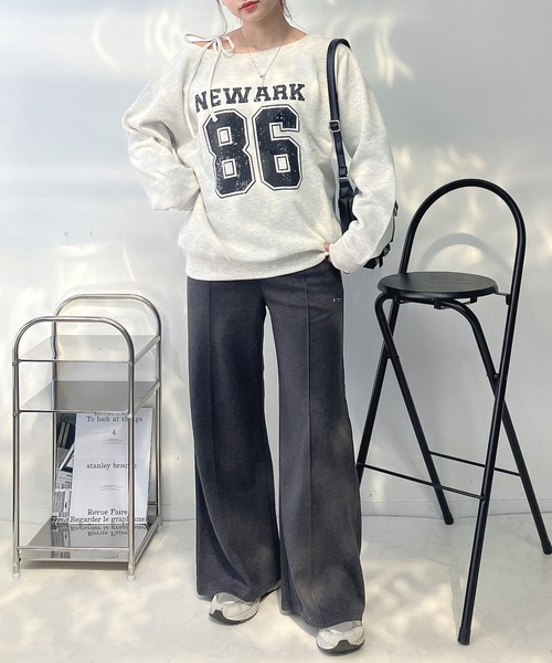 トレーナー/スウェット AMERI   2WAY DEKOBOKO TOP AS KNOW AS（アズノゥアズ） トレーナー スウェット2WAY リボン ロゴ