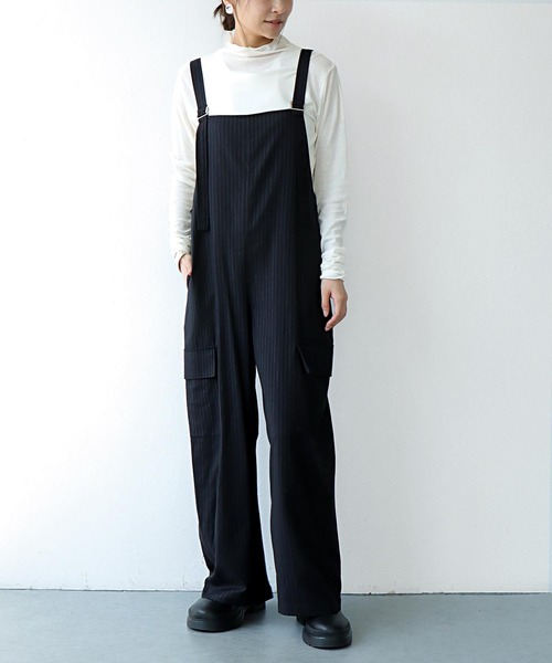 Jines（ジネス） サロペット オーバーオール ピンストライプサロペット