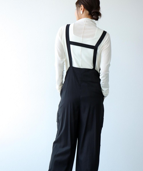 M'S GRACY エムズグレイシー ピンストライプサロペット M'S GRACY エムズグレイシー ピンストライプサロペット 麻混ストライプ