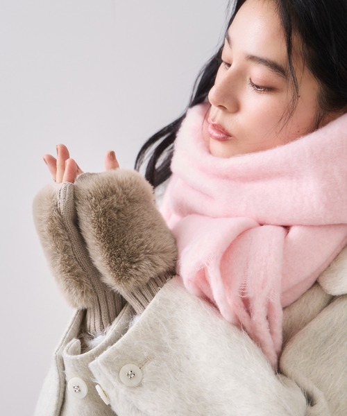 VIS（ビス） 手袋 フィンガーレスファーアームウォーマー レディース